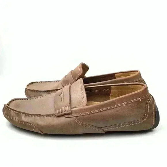 Clarks collection penny loafers size 9 42 brown leather slip on comfort drivers - Picture 5 of 12